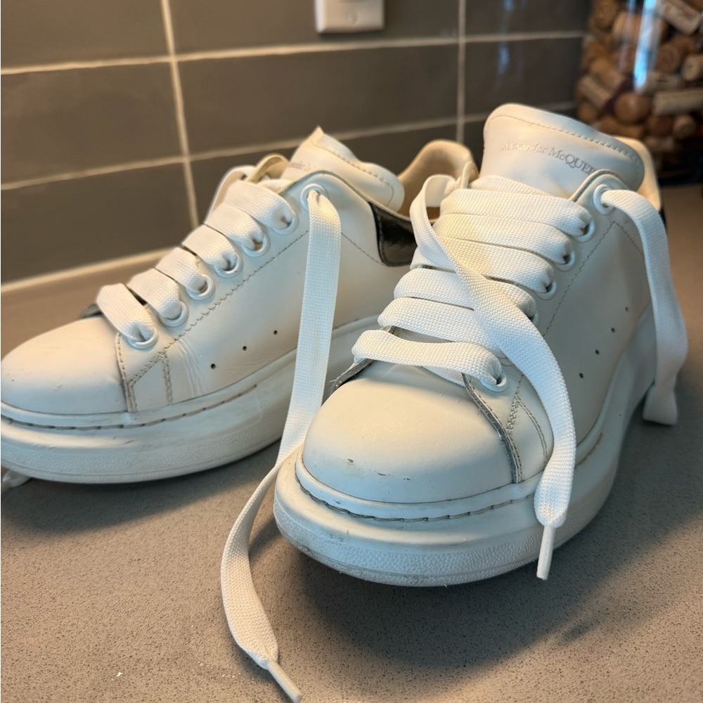 Alexander McQueen Classic White Lace-Up Sneakers